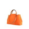 Hermès Cabag shopping bag in orange canvas and natural leather - 00pp thumbnail