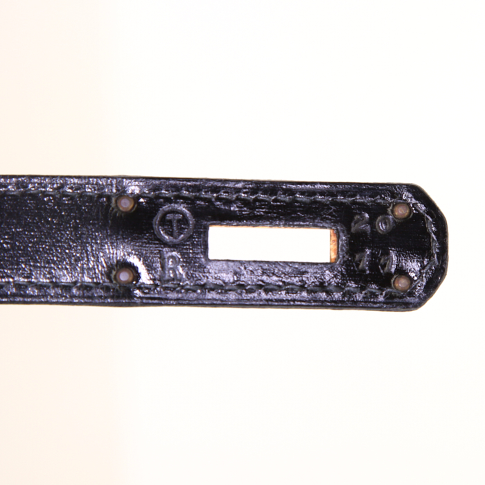 Hermes Kelly 32 cm handbag in black box leather - Detail D5