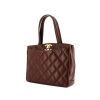 Chanel Petit Shopping handbag in brown quilted grained leather - 00pp thumbnail