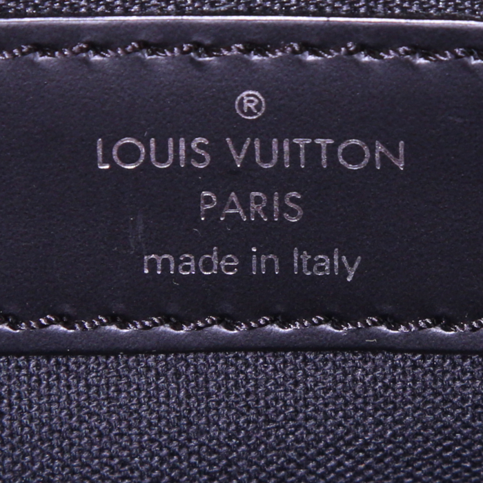 Borsa a tracolla Louis Vuitton Viktor in pelle taiga grigio antracite e tela verde scuro - Detail D3