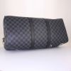 Louis Vuitton Keepall 50 cm travel bag in grey Graphite damier canvas and black leather - Detail D5 thumbnail