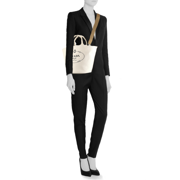 Bolso Cabás Prada Canapa en lona blanca - Detail D2
