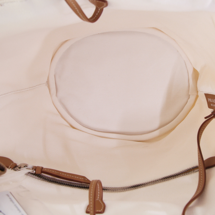 Bolso Cabás Prada Canapa en lona blanca - Detail D3