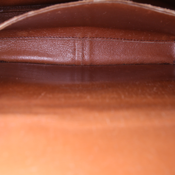 Bolso bandolera Louis Vuitton Cartouchiére modelo grande en lona Monogram marrón y cuero natural - Detail D2