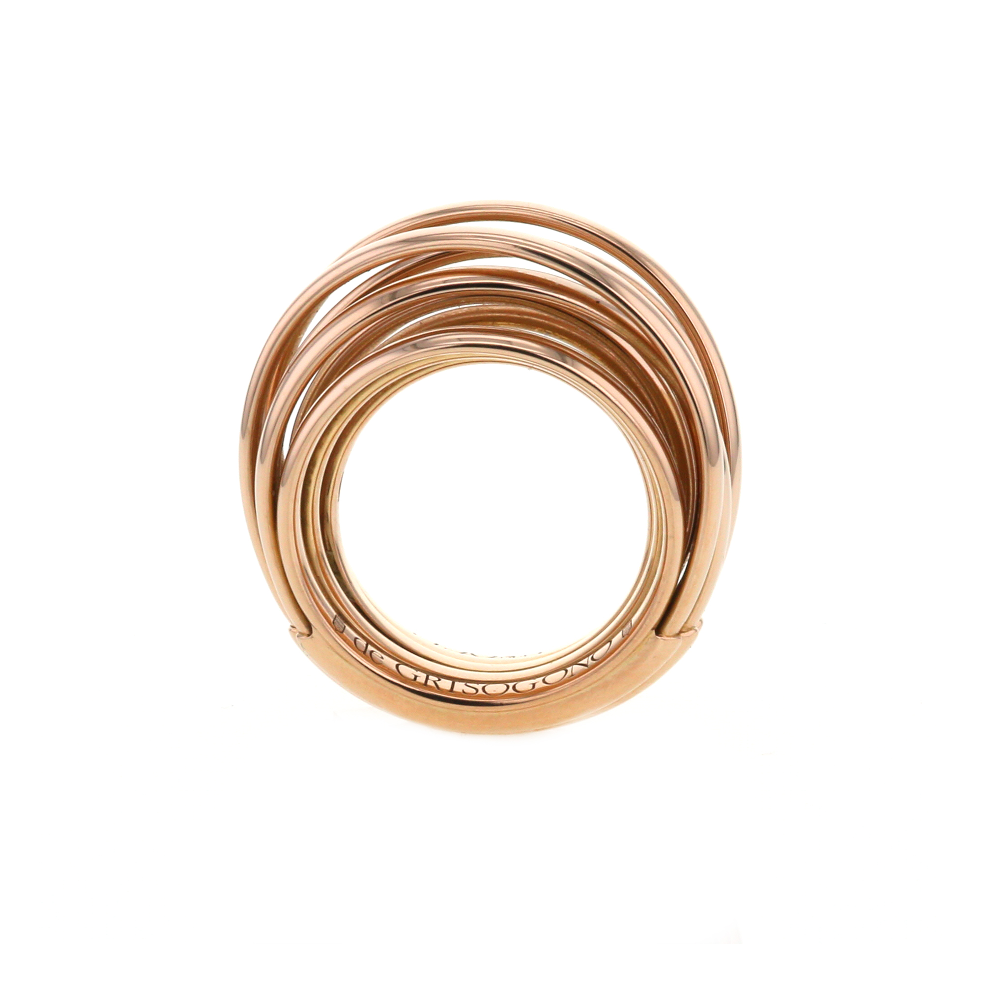 Anello De Grisogono Allegra modello grande in oro rosa - Detail D1