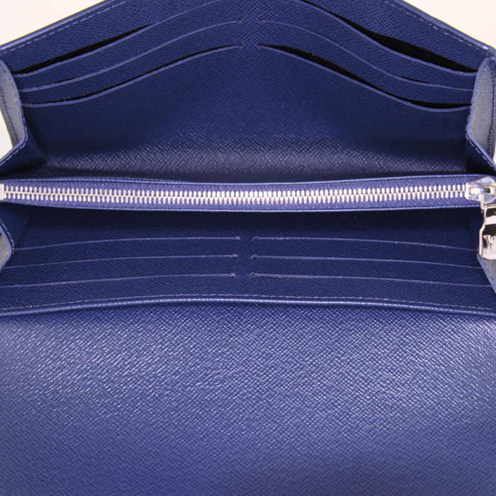 Portafogli Louis Vuitton Sarah in pelle Epi blu marino - Detail D2