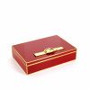 Boîte Hermès "Boucle" en laque rouge et métal doré, années 1980 - 00pp thumbnail