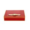 Boîte Hermès "Boucle" en laque rouge et métal doré, années 1980 - 360 thumbnail