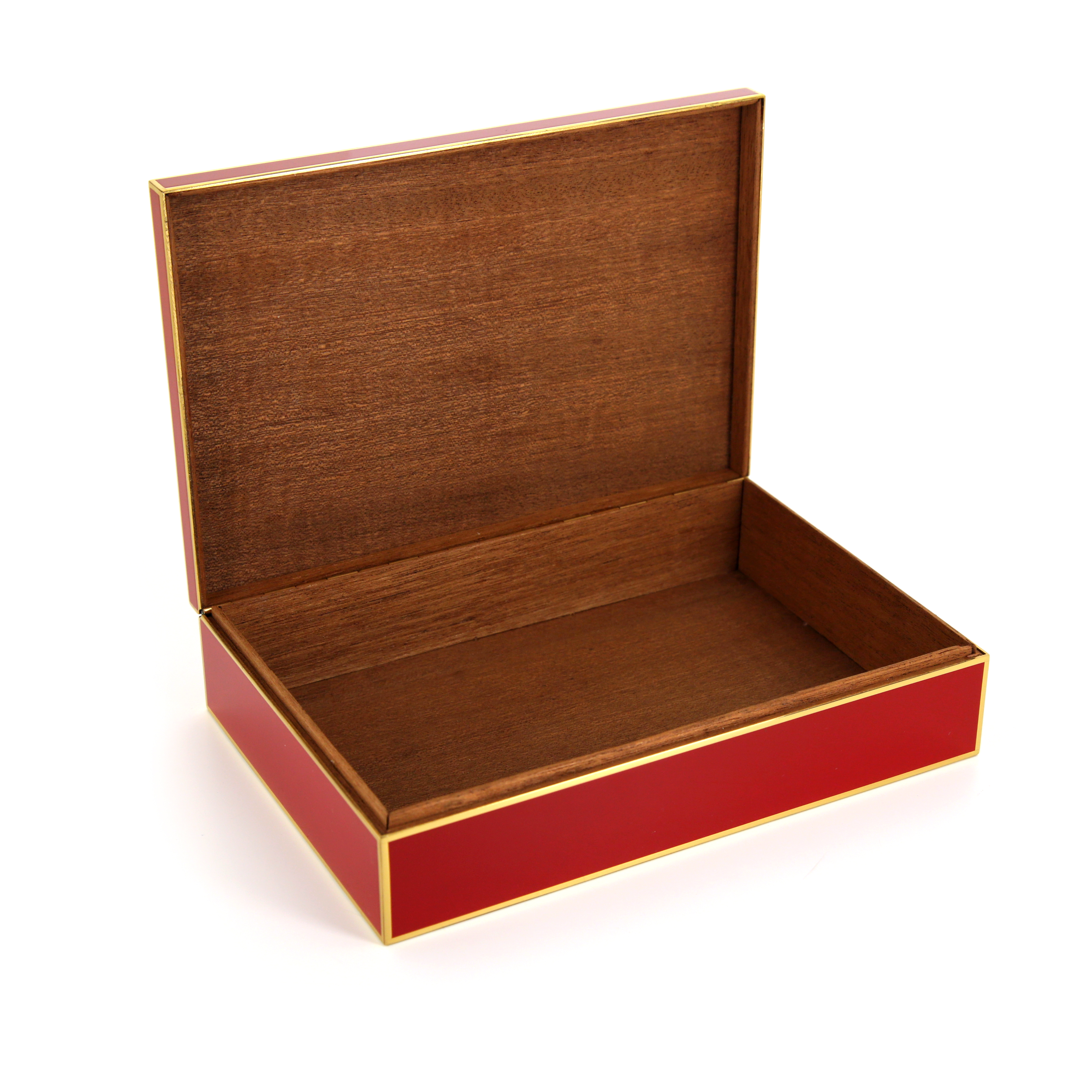 Hermès "Boucle" box in red lacquer and gold-plated metal, 1980s - Detail D1