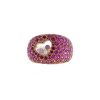 Sortija Chopard Happy Diamonds en oro rosa,  diamantes y zafiros rosas y en rubíes - 00pp thumbnail