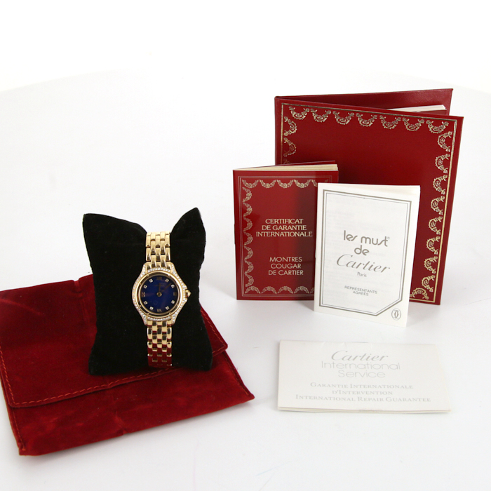 Cartier Cougar watch in yellow gold Circa  1990 - Detail D2