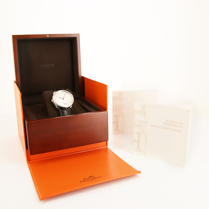 Montre Hermès Le Temps Suspendu en acier Ref :  AR8.910 Vers  2016 - Detail D2