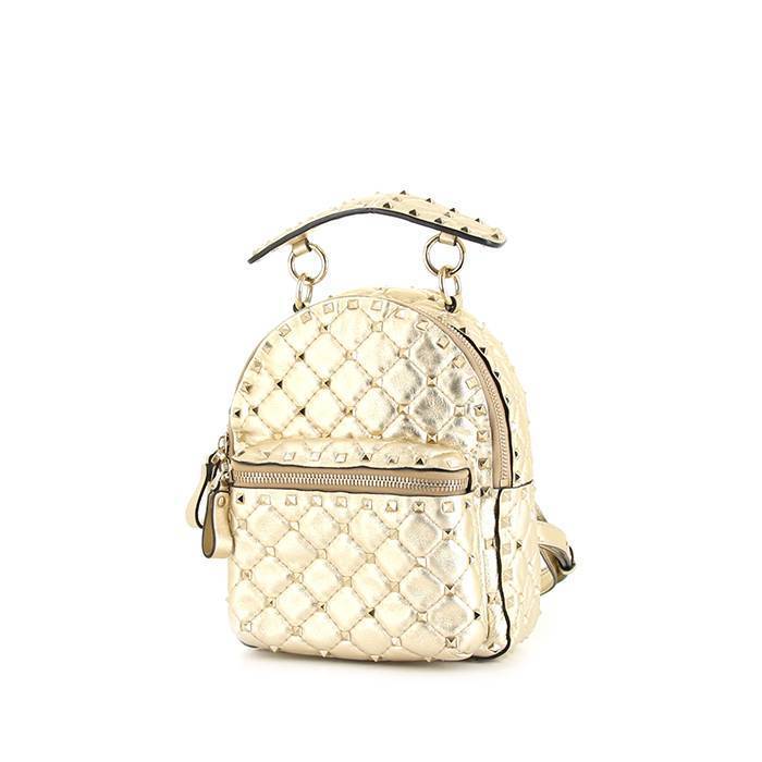 Valentino Rockstud mini backpack in gold leather - 00pp