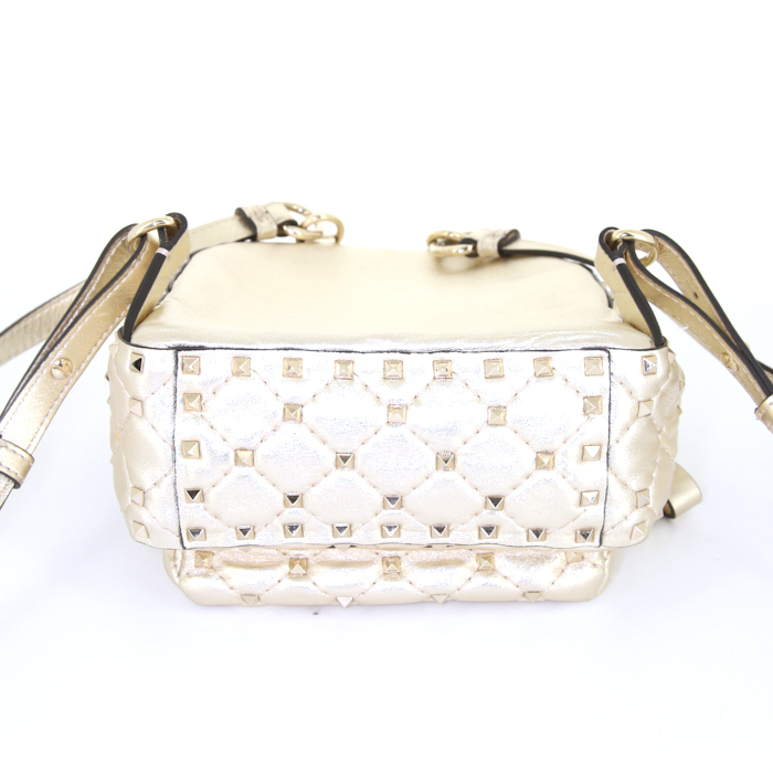Zaino Valentino Rockstud mini in pelle dorata decorazioni con borchie - Detail D5