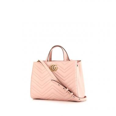 Gucci GG Marmont handbag in pink quilted leather