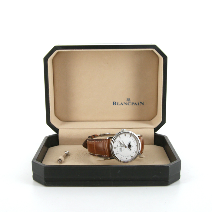 Blancpain Villeret Moon Phase watch in stainless steel Ref:  6553 Circa  2000