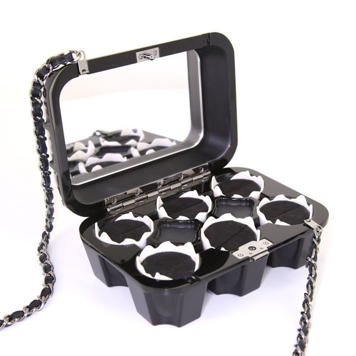 Gioielli scatola Chanel Editions Limitées in plexiglas nero - Detail D2