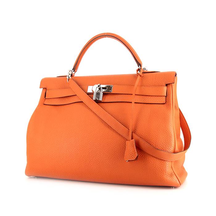 Hermes Orange Togo Leather Kelly 40 Bag Hermes