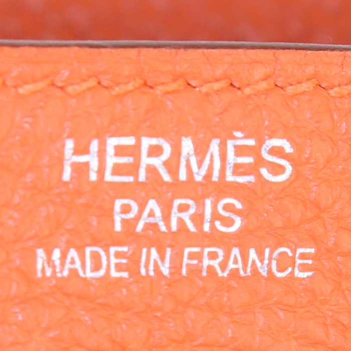 Sac à main Hermes Kelly 40 cm en cuir togo orange - Detail D4