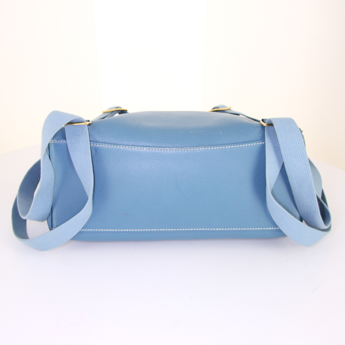 Hermes Light Blue Backpack Hermes Mini Kelly Jump Backpack Celeste Swift Palladium Hardware main image 3