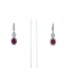 Vintage earrings in white gold,  diamonds and ruby - 360 thumbnail