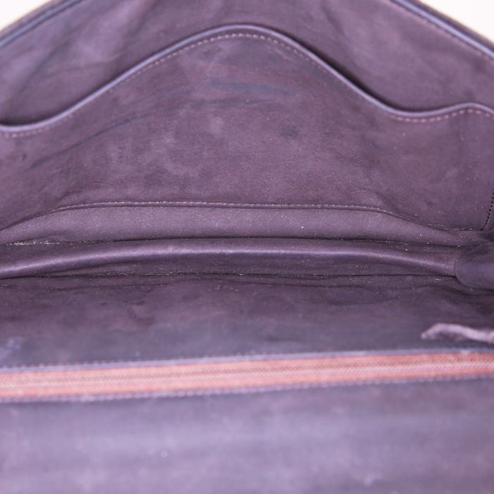 Sac à main Hermès Vintage en veau doblis marron - Detail D2