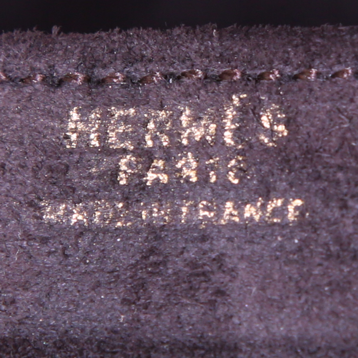 Sac à main Hermès Vintage en veau doblis marron - Detail D3