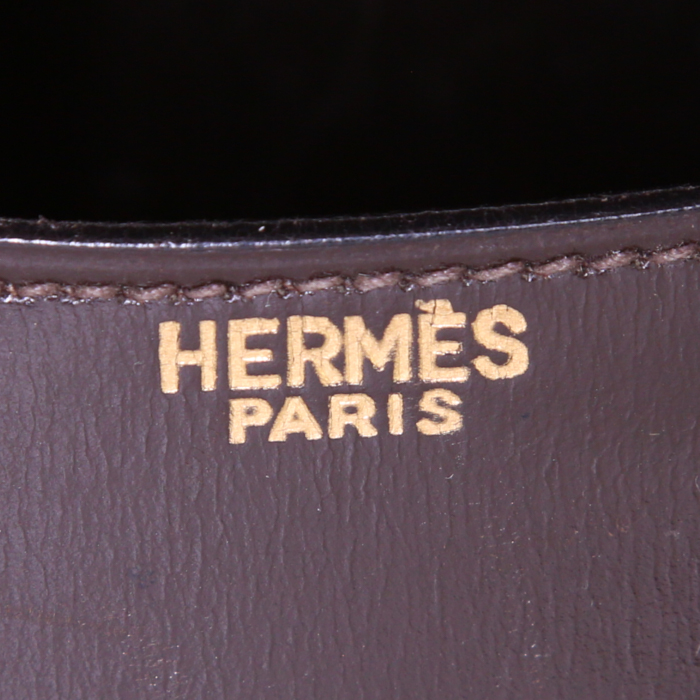 Hermes Constance bag in brown box leather - Detail D4