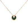 Cartier Amulette small model necklace in pink gold,  malachite and diamond - 00pp thumbnail
