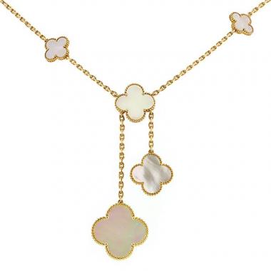Van Cleef & Arpels Magic Alhambra necklace in yellow gold and mother of pearl