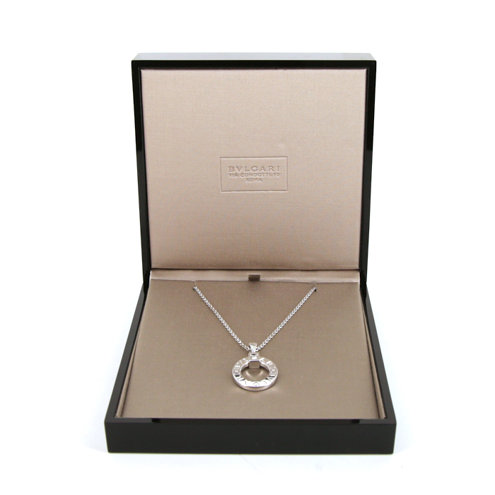 Bulgari Bulgari Bulgari necklace in white gold and diamonds - Detail D2