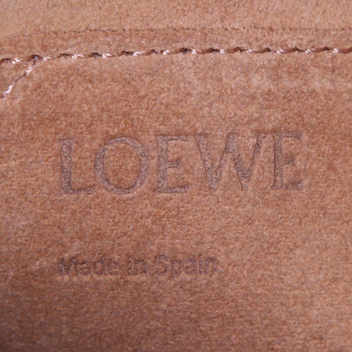 Loewe shoulder bag in pink leather and natural leather - Detail D3