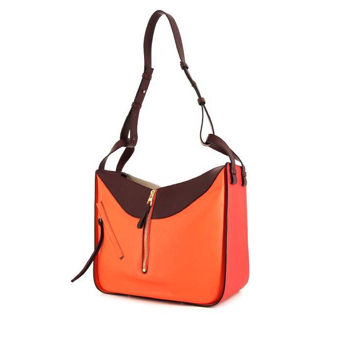 Loewe Hammock large model handbag in orange, red and burgundy tricolor leather - 00pp