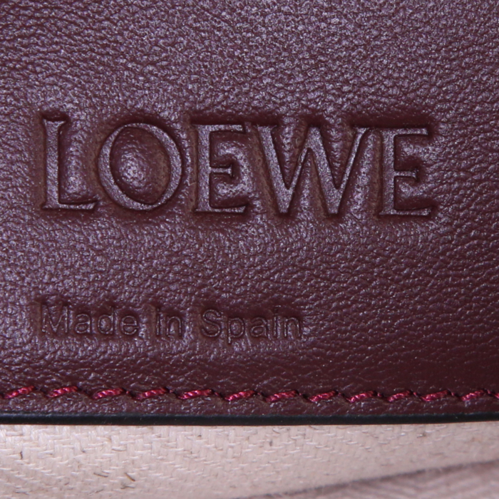 Bolso de mano Loewe Hammock modelo grande en cuero tricolor naranja, rojo y color burdeos - Detail D3