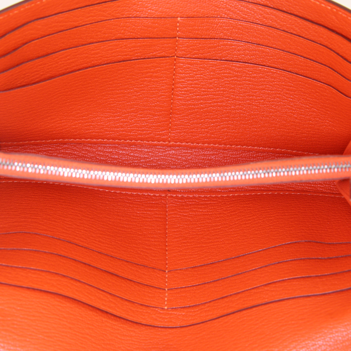 Billetera Hermes en cabra naranja - Detail D2