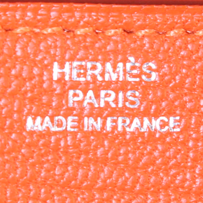 Portafogli Hermes in capra arancione - Detail D3