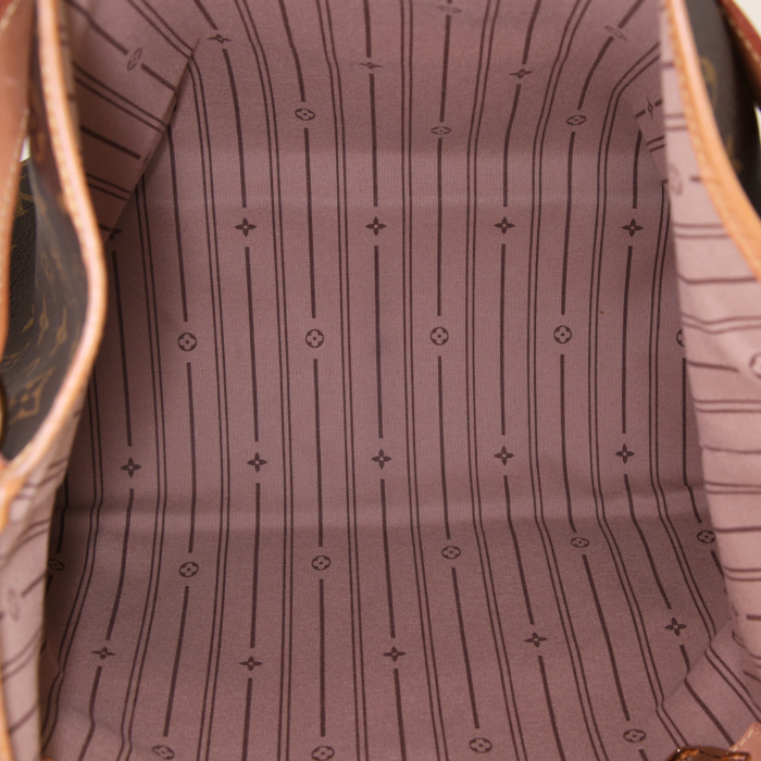Borsa Louis Vuitton Delightful in tela monogram marrone e pelle naturale - Detail D2
