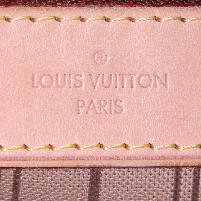 Louis Vuitton Delightful handbag in brown monogram canvas and natural leather - Detail D3