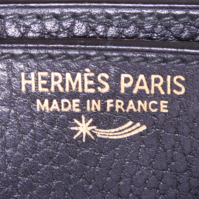 Porte-documents Hermès Sac à dépêches en cuir Fjord noir - Detail D3