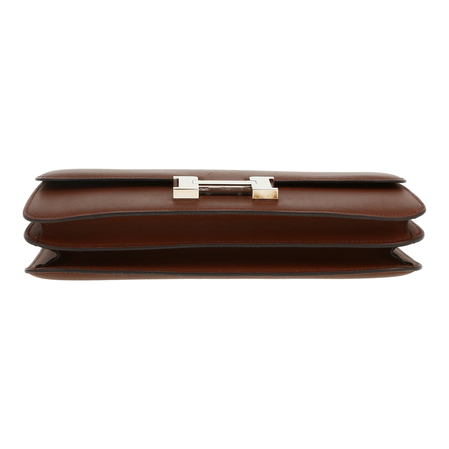 Borsa a tracolla Hermès Constance Elan in pelle Swift marrone - Detail D1