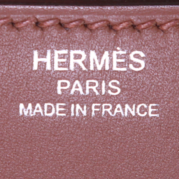 Bolso bandolera Hermès Constance Elan en cuero swift marrón - Detail D4