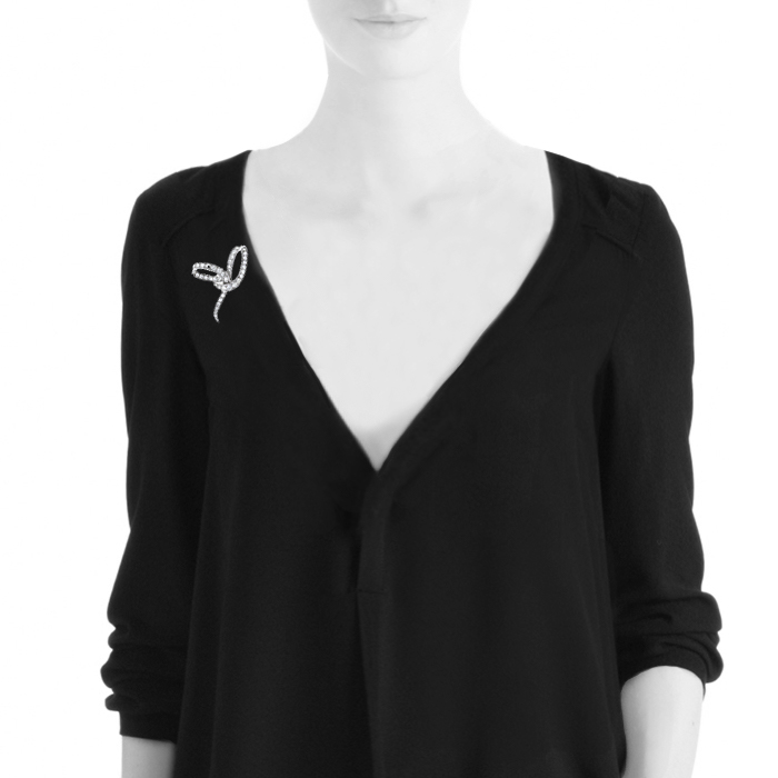 Spilla-ciondolo Vintage in oro bianco e diamanti - Detail D1