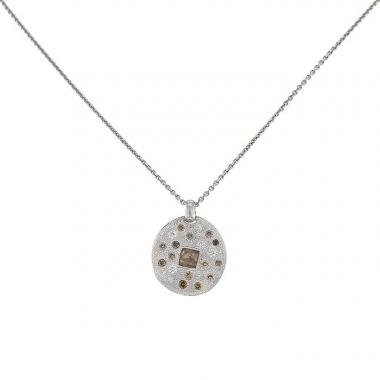 Collier De Beers Talisman en or blanc,  diamants et diamant brut