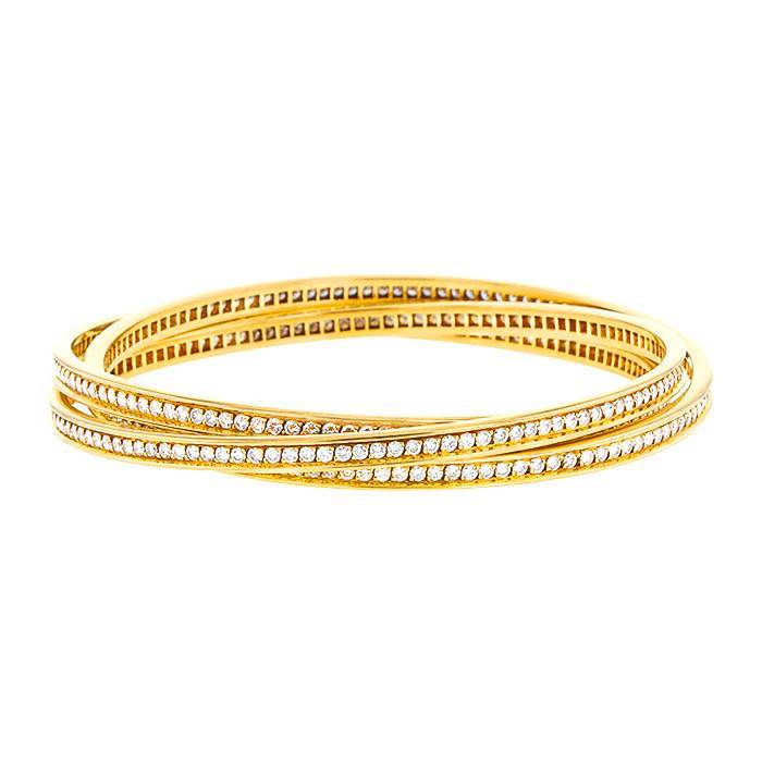 Cartier Trinity bracelet in yellow gold and diamonds - 00pp
