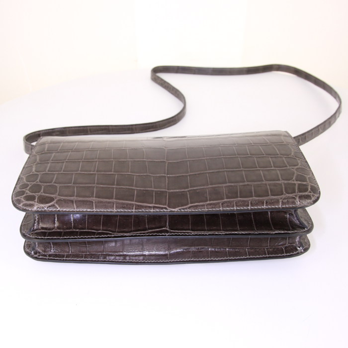 Hermès  Constance Elan handbag  in grey niloticus crocodile - Detail D4