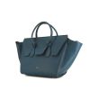 Celine Tie Bag medium model handbag in pigeon blue grained leather - 00pp thumbnail