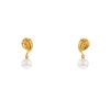 Vintage pendants earrings in yellow gold and pearls - 00pp thumbnail