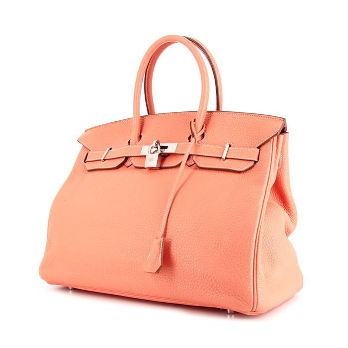 Hermes Birkin 35 cm handbag in Shrimp Pink togo leather - 00pp