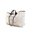Chanel Deauville 24 hours bag in beige coated canvas and black leather - 00pp thumbnail