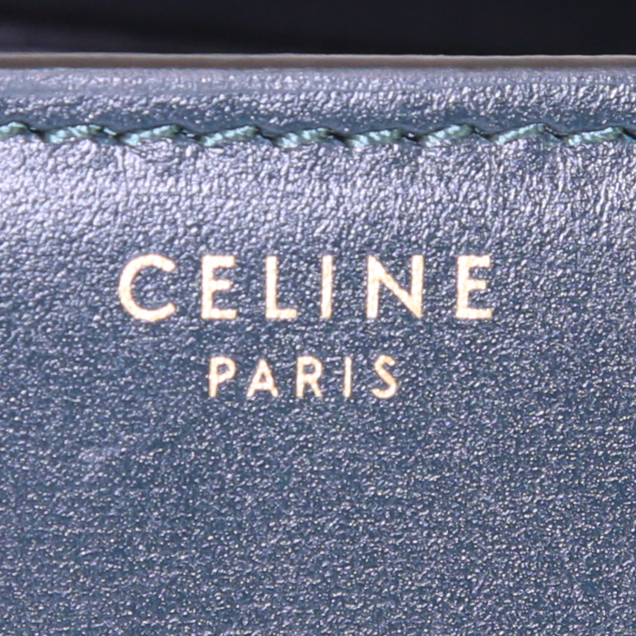 Bolso bandolera Celine Classic Box modelo pequeño en cuero box verde pino - Detail D3